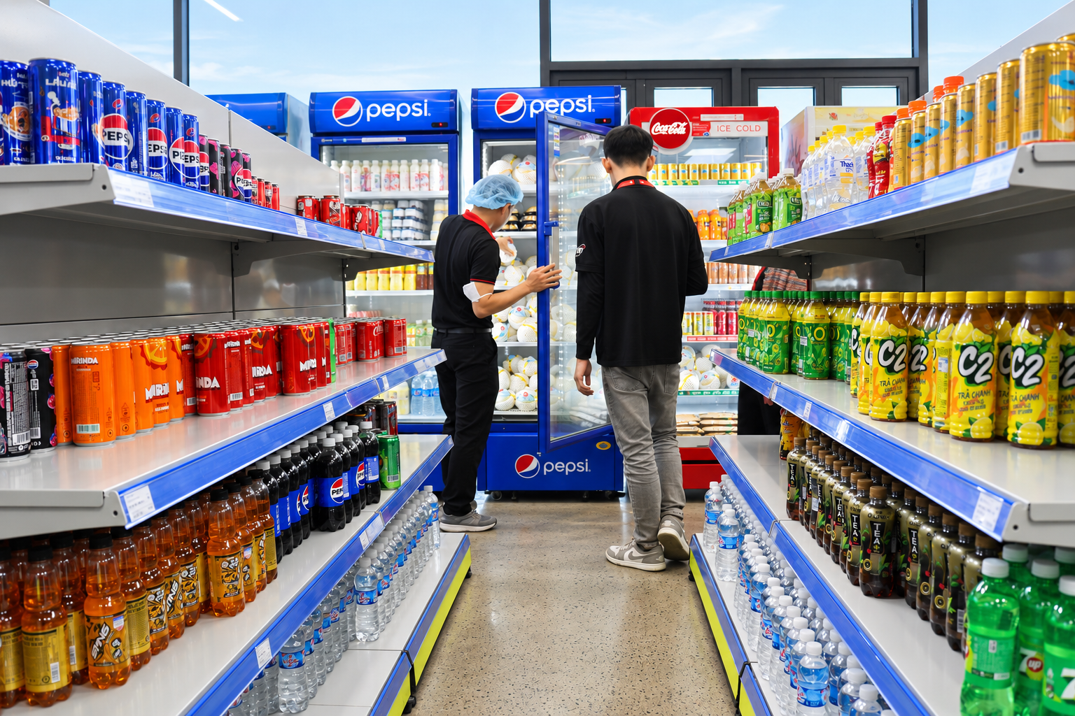 Người lao động mua sắm tại Mini Mart Á Châu ở nhà máy TTI